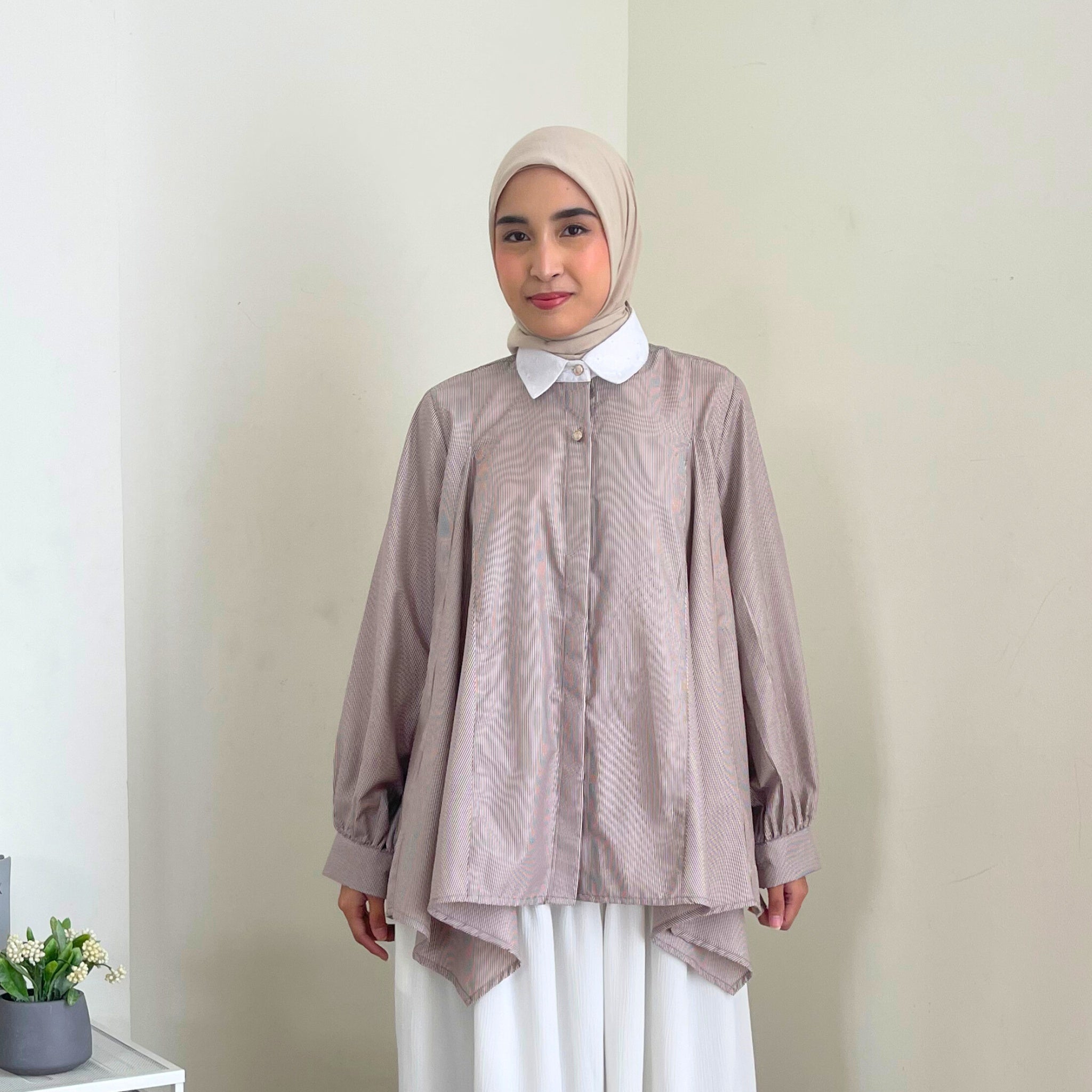 Image of Eclemix Top Yoon | Atasan Wanita Kemeja Blouse Motif Stripe